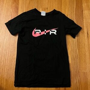Nike Black Crew Neck Tee with Pink Accents